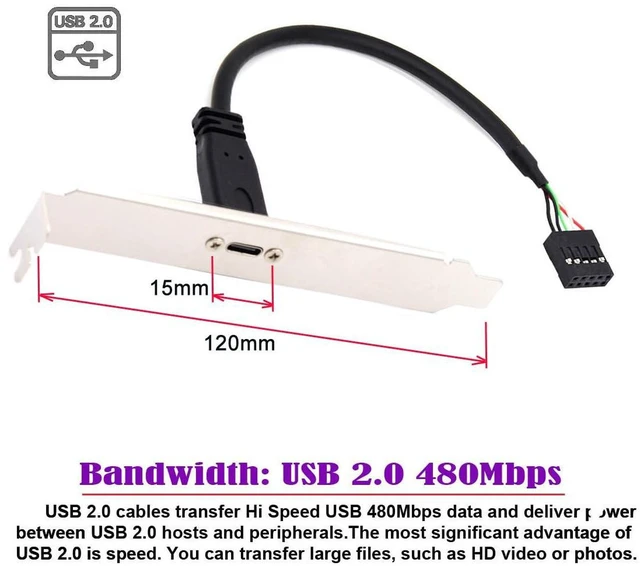 Alt view image 4 of 7 - AJMRTC 20CM Single Port USB3.1 Type-C Female to USB3.0 19Pin Motherboard Header Cable, Front Panel USB-C Female Terminal Wire, 10Gbps High Speed Internal Cable for PC Motherboard Front Chassis Custom
