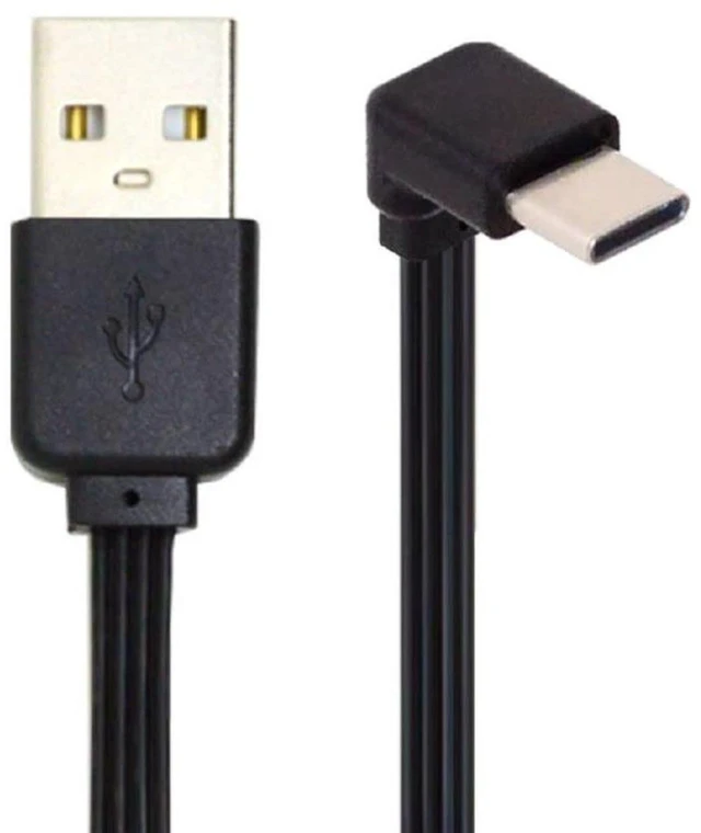 Main image of AJMRTC 13CM Ultra Slim Flat FPC USB2.0 Cable, USB Type-A Male to USB-C Male Dual 90 Degree Up-Down Angled Connector, 480Mbps Data Transfer Low Profile FPC Wire for FPV, External Disk, Smartphone, USB-