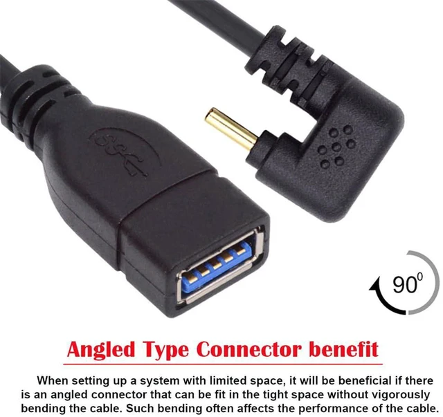 Alt view image 5 of 7 - AJMRTC Opposite U Shape Back Angled USB-C Male to USB 3.0 A Female OTG Cable, USB 3.1 Type C Cord, 10Gbps High Speed Data & Power Transfer, OTG Adapter Cable for Laptops, Phones, USB Storage Periphera