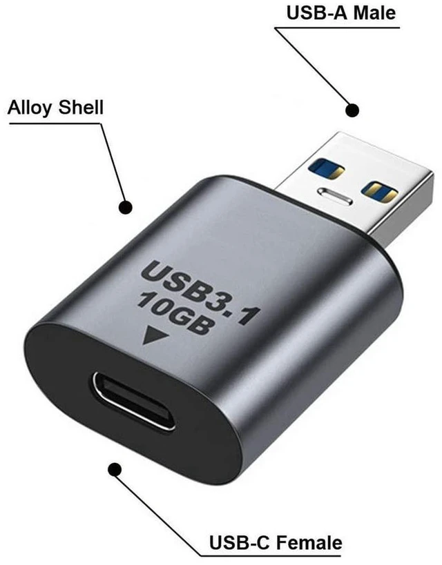 Alt view image 5 of 7 - AJMRTC USB 3.1 Gen2 USB-C Female to USB3.0 Type A Male Adapter, 10Gbps High Speed Data & Power Converter, Type-C to USB-A Connector for Laptops, Tablets, Smartphones, External Storage Peripherals