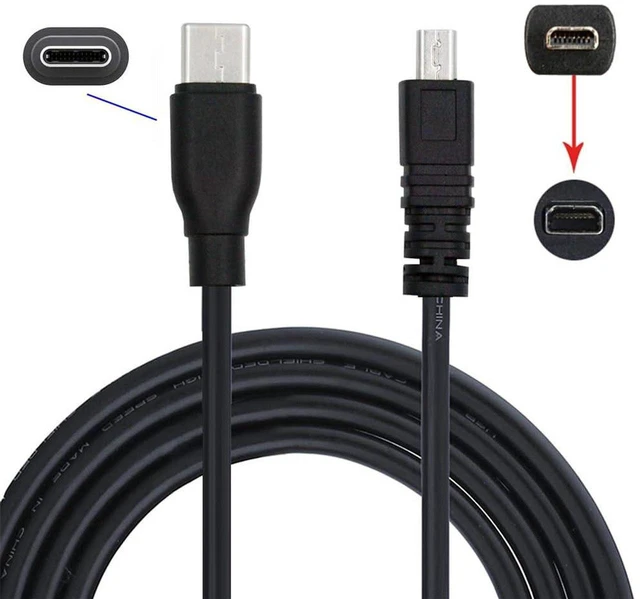 Alt view image 5 of 7 - AJMRTC USB-C Type-C Host to Camera Mini 8P Data Power Cable, Compatible with Coolpix UC-E6 UC-E16 UC-E17, USB C to Mini 8 Pin Cord for Sony DSC-W, Panasonic DMC-S, Casio EX-Z Digital Cameras, Photo