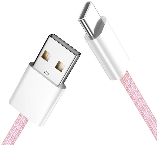 Alt view image 2 of 2 - AJMRTC 1M Pink Braided USB-C Male to USB-A Male Cable, 5V3A 15W Power & 480Mbps USB2.0 Data Sync Cord, Type-A to Type-C Wire for Smartphone, Tablet and USB-C Portable Devices
