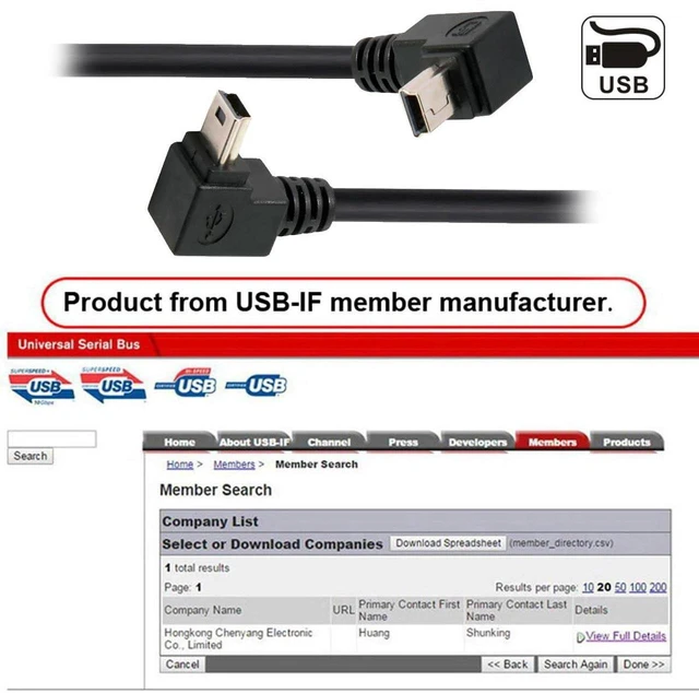 Alt view image 2 of 7 - AJMRTC 2Pcs/Lot Down & Up Angled Mini USB B 5Pin Male 90 Degree to USB 2.0 Male Cable, 50cm Power & Data Sync Cord for Digital Camera, GPS, Dash Cam, MP3 Player, Hard Disk Recorder