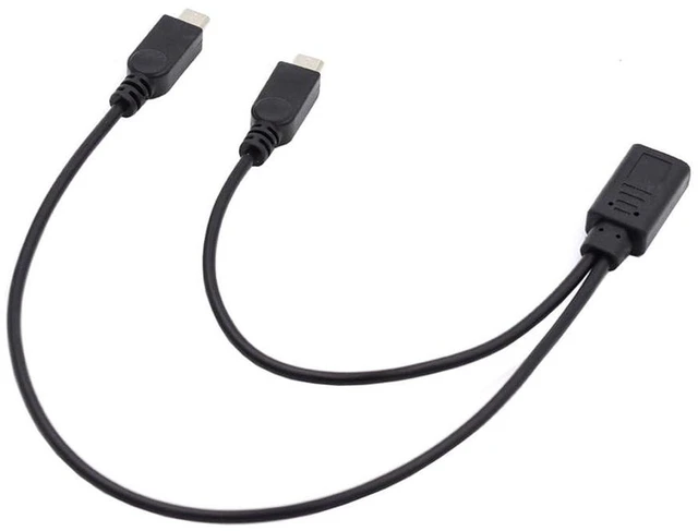 Alt view image 3 of 7 - AJMRTC DC 5V USB-C Female to Dual 5Pin Micro USB Male Splitter Extension Cable, 32AWG Wire Y-Splitter Cord for Simultaneous Charging, Compatible with Micro USB Cameras, Power Banks, Smart Home Devices
