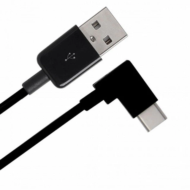 Main image of AJMRTC 2M Right Angled USB-C to USB 2.0 Cable, 200cm Black 90 Degree USB3.1 Type-C Male to USB2.0 Male Data & Charging Cord for Tablet, Smartphone, Power Bank, Portable Electronic Devices