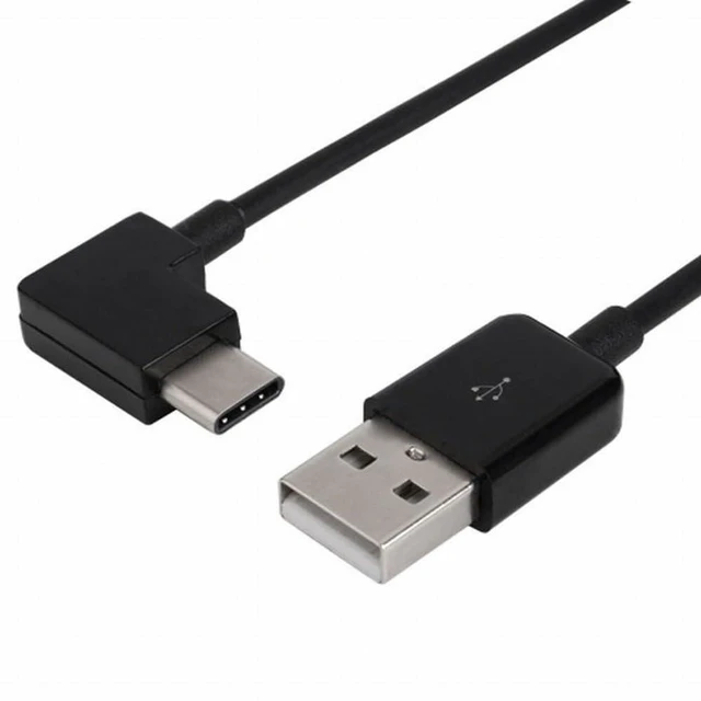 Alt view image 3 of 7 - AJMRTC 2M Right Angled USB-C to USB 2.0 Cable, 200cm Black 90 Degree USB3.1 Type-C Male to USB2.0 Male Data & Charging Cord for Tablet, Smartphone, Power Bank, Portable Electronic Devices