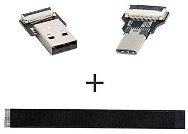 Alt view image 4 of 6 - AJMRTC USB 2.0 Type-A Male to USB-C Male Flat Slim FPC Cable, 20CM Flexible Ribbon Data Cord for FPV Drone, Flash Disk, Smartphone, Tablet, Portable Electronics, Compact Space Wiring