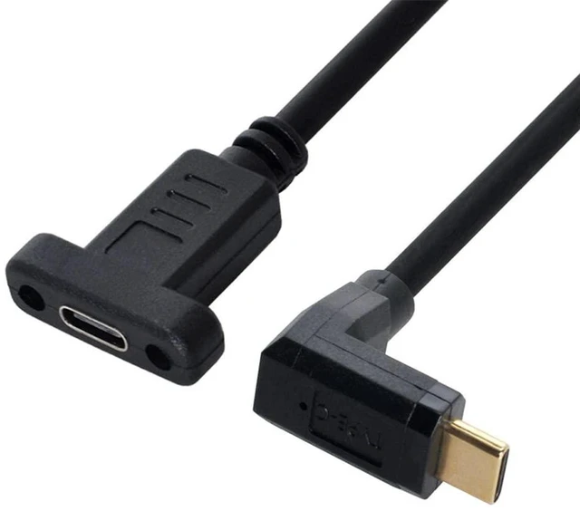 Alt view image 7 of 7 - AJMRTC 90 Degree Up & Down Angled USB-C Male to Female Extension Cable, USB3.1 Gen2 10Gbps 100W PD Fast Charging Data Cord 30cm for Laptop, Smartphone, Tablet, External SSD, Docking Station