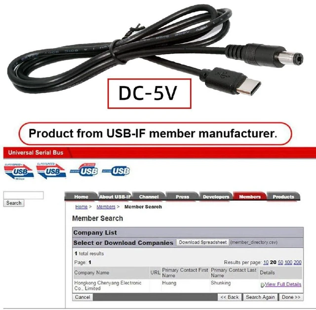 Alt view image 3 of 7 - AJMRTC USB-C to DC 5.5*2.5mm Power Cable with 5.1K Resistor, 100cm USB-C Input to 5V DC Output Charging Cord for DC5V Desk Lamp, Cooling Fan, Camera, LED Light and Small Portable Electronics