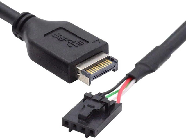 Main image of AJMRTC 30cm USB 3.1 Front Panel Header Cable, Type-E Host Male to USB 2.0 Motherboard 4Pin IDC Housing with Latch, Internal PC Chassis Wire for Motherboard Front Panel USB Connection & DIY Computer