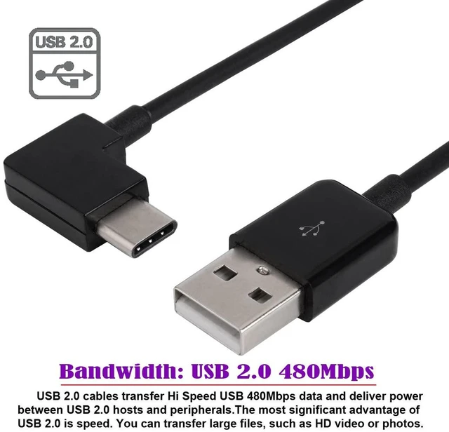 Alt view image 7 of 7 - AJMRTC 20cm Right Angled USB-C to USB 2.0 Cable, 90 Degree Elbow Type-C Connector Data & Charging Cord for Smartphone, Tablet, Power Bank, USB Charger and Portable Mobile Electronic Devices