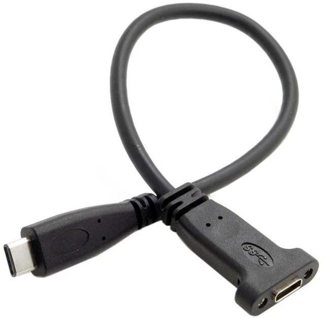 Alt view image 5 of 6 - AJMRTC USB3.1 Gen2 USB C Extension Cable, Type C Male to Panel Mount Type C Female Extender Cord with Screw Mount Holes, Panel Mount USB-C Data Cable for Cabinet, Industrial Equipment and Enclosure