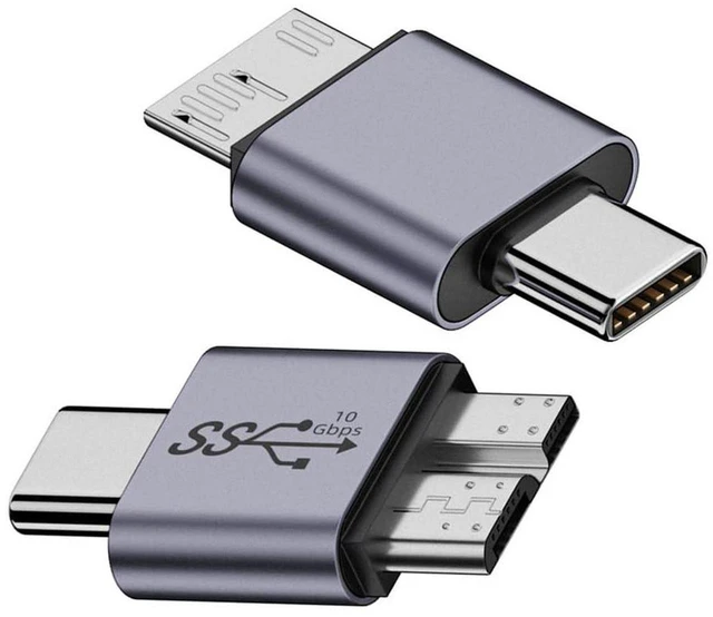 Main image of AJMRTC USB-C Female to USB 3.0 Micro B Male Adapter, 10Gbps USB3.1 Gen2 High Speed Data & Power Transfer Converter, OTG Connector for External SSD, Hard Disk, Laptop, Desktop, USB 3.0 Micro B Storage