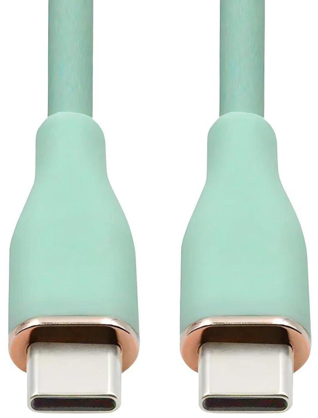 Main image of AJMRTC 1M Green Colorful Ultra Soft High Flex USB-C to USB-C Cable, 65W PD Fast Charging Type C Male to Male Cord, 480Mbps Data Sync Hyper Super Flexible Cable for iPhone15, Android Phones, Tablets