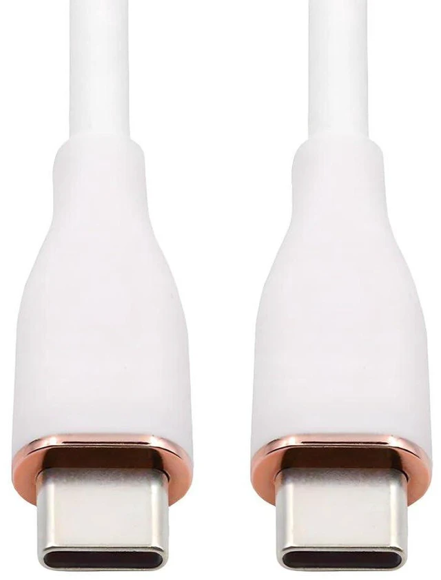 Main image of AJMRTC 1M White Colorful Ultra Soft High Flex USB-C to USB-C Cable, 65W PD Fast Charging Type C Male to Male Cord, 480Mbps Data Sync Hyper Super Flexible Cable for iPhone15, Android Phones, Tablets