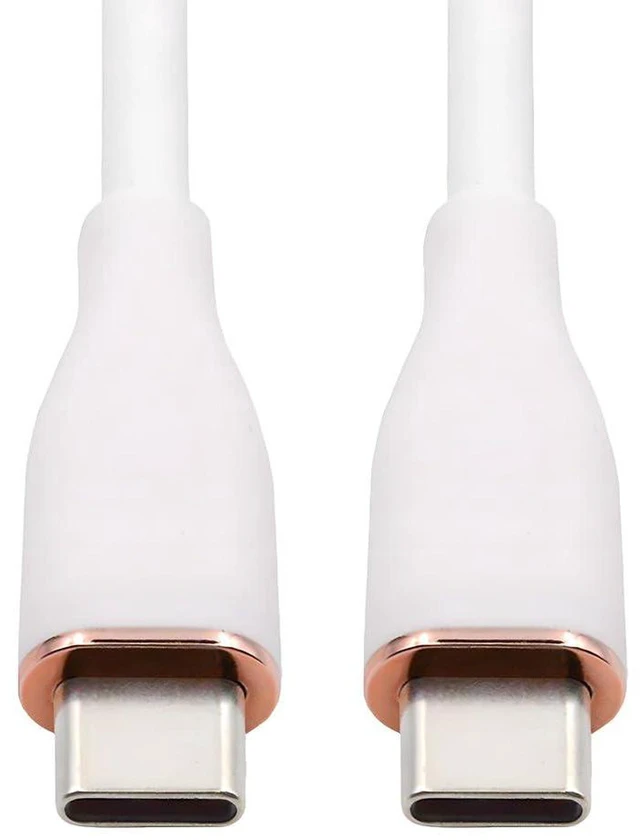 Alt view image 3 of 7 - AJMRTC 1M White Colorful Ultra Soft High Flex USB-C to USB-C Cable, 65W PD Fast Charging Type C Male to Male Cord, 480Mbps Data Sync Hyper Super Flexible Cable for iPhone15, Android Phones, Tablets