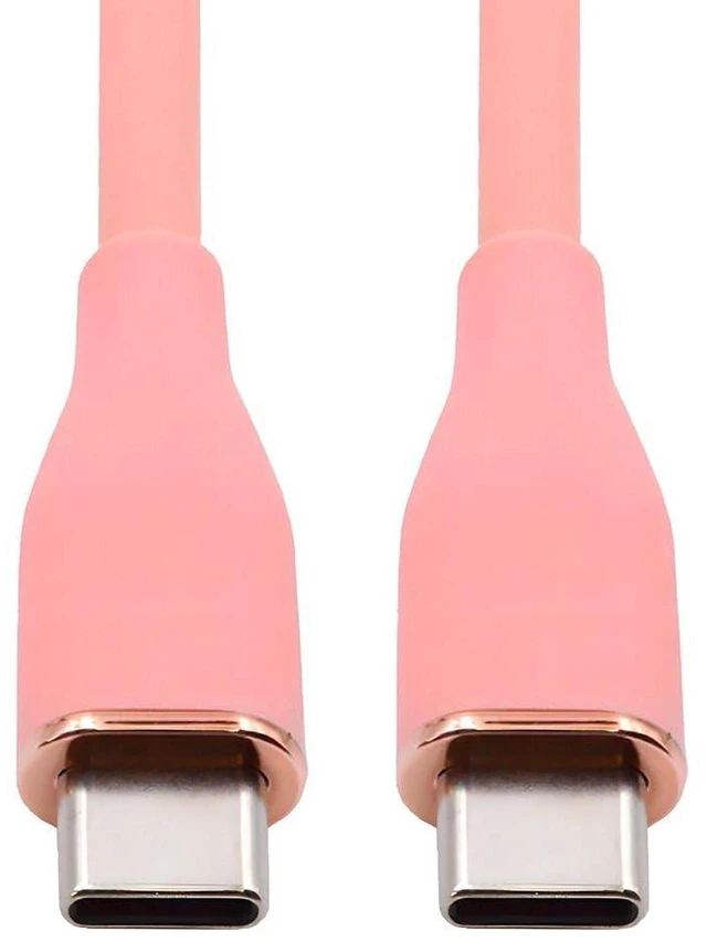 Main image of AJMRTC 1M Pink Colorful Ultra Soft High Flex USB-C to USB-C Cable, 65W PD Fast Charging Type C Male to Male Cord, 480Mbps Data Sync Hyper Super Flexible Cable for iPhone15, Android Phones, Tablets
