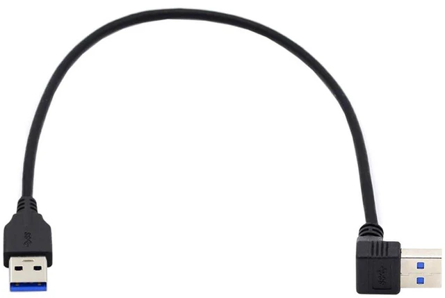 Main image of AJMRTC 40cm 90 Degree Up Angled USB3.0 Type-A Male to Straight Type-A Male Data Cable, 5Gbps Super Speed USB A to A Cord for Hard Drives, PCs, Laptops and USB-A Peripherals