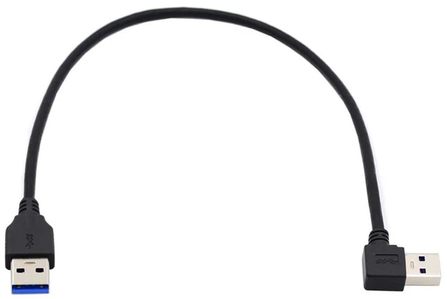 Main image of AJMRTC 40cm 90 Degree Left Angled USB3.0 Type-A Male to Straight Type-A Male Data Cable, 5Gbps Super Speed USB A to A Cord for External Hard Drives, PCs, Laptops and USB-A Peripherals