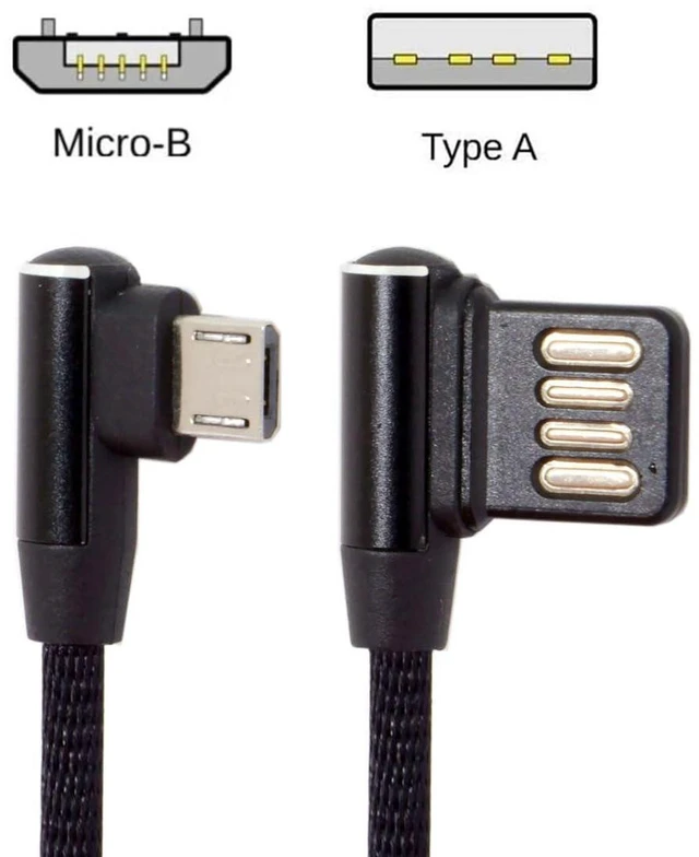 Alt view image 3 of 7 - AJMRTC 15cm Left & Right 90 Degree Angled Micro USB 5Pin to USB2.0 Data Cable with Protective Sleeve, 480Mbps Power & Sync Cord for Android Smartphones and Tablets with Micro USB Port