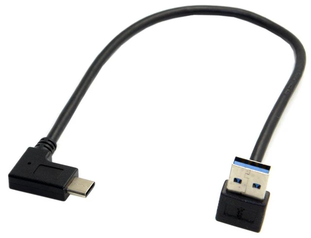 Alt view image 7 of 7 - AJMRTC Reversible USB 3.1 USB-C Male Upward 90 Degree Angled to USB A Male Data Cable, 30cm Short Right Angle Type-C Cord, High Speed Transfer Cable for Tablet, Mobile Phone and USB-C Smart Devices