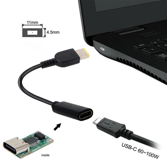 Alt view image 5 of 7 - AJMRTC USB-C to Rectangle 11.0*4.5mm PD Trigger Power Charging Cable, Type-C PD Emulator Converter Cord, USB C to 11x4.5mm Rectangular Barrel Plug Power Wire Compatible with ThinkPad X1 Carbon Laptop