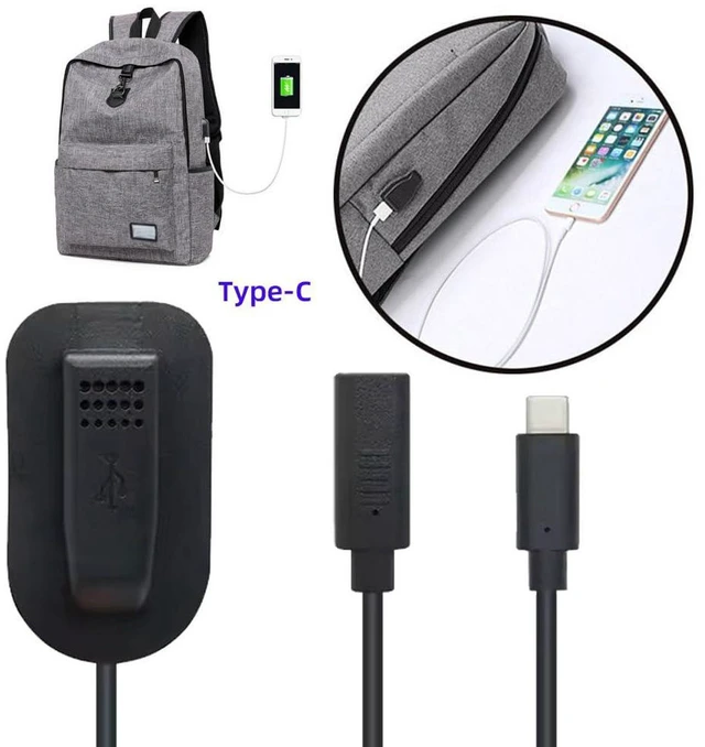 Alt view image 3 of 7 - AJMRTC 65W USB-C Male to Female Extension Cable, Type-C Extender Cord for Backpack Charging, Practical Portable USB C Extension Wire for Outdoor, Travel, Camping and External Power Connection