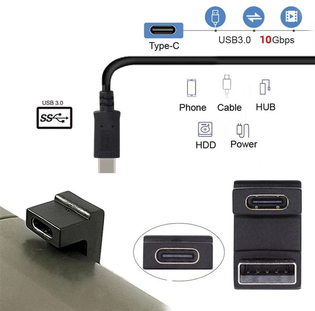 Alt view image 2 of 7 - AJMRTC U Shape Back Angled USB 3.0 Adapter, Up Opposite Direction USB-C Type C Female to USB A Male OTG Converter, Supports 5Gbps Data Sync & Charging for Laptop, Desktop, USB-A Host Devices