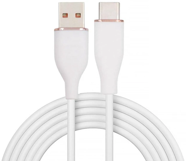 Main image of AJMRTC USB 2.0 Type A to USB-C 1M Cable, Liquid Silicone Ultra Soft Cord, 15W Fast Charging & 480Mbps Data Sync, White Flexible USB-A to Type-C Power Data Cable for Smartphone, Tablet, Laptop, USB-C