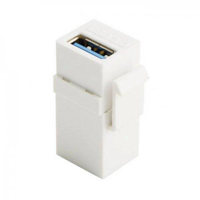 Main image of AJMRTC USB 3.0 Type A Female to Female Keystone Jack Coupler Adapter, Wall Plate Panel Mount USB A Female Connector, 5Gbps High Speed USB Extension Insert for Keystone Wall Plate, USB Cable Panel