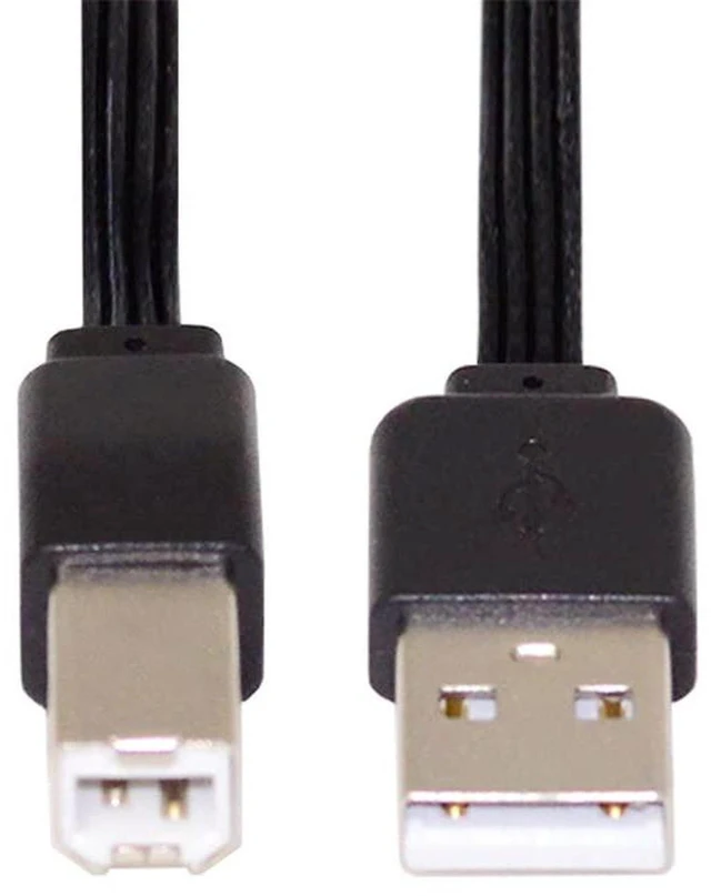 Main image of AJMRTC 13cm USB 2.0 Type-A Male to Type-B Male Flat Slim FPC Cable, Thin Flexible FPC Ribbon Cord, 480Mbps Data Transfer Cable for Scanner, Portable Disk, Printer and USB Type-B Devices