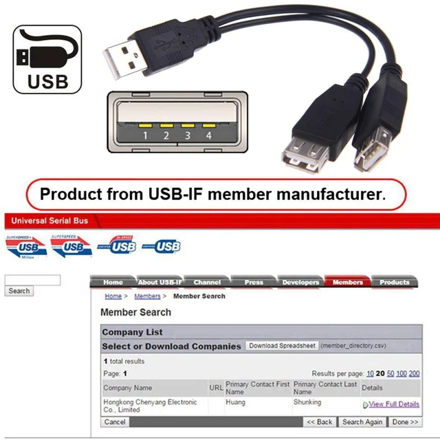 Alt view image 3 of 7 - AJMRTC 20cm USB2.0 Male to Dual USB2.0 Type-A Female Extra Power & Data Cable, Dual Connector USB A Splitter Cord, 480Mbps Data Sync for Disk Drive, SSD, Printer, Scanner and USB-A Powered Peripherals