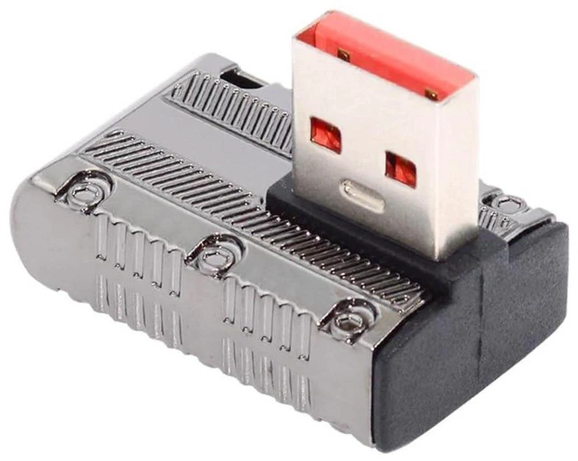 Main image of AJMRTC 10Gbps 120W Left 90 Degree Low Profile USB-C Female to USB3.0 Type-A Male Adapter, Mecha Cyberpunk Style Alloy Shell, USB3.1 L-Shape Compact Converter, High Speed Data & Fast Charging Adapter