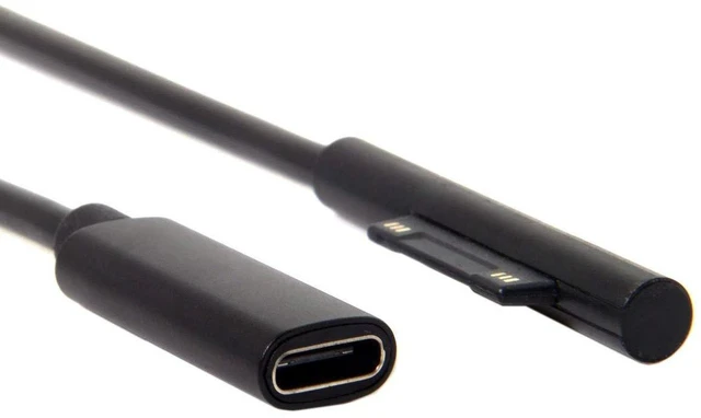 Alt view image 2 of 6 - AJMRTC DC 15V USB-C Type-C Female to Surface Charging Cable, Power Converter Cord for Surface Pro3 Pro4 Pro5 Pro6 & Surface Book Pro, Type-C Female Input to Microsoft Surface Laptop Power Cable