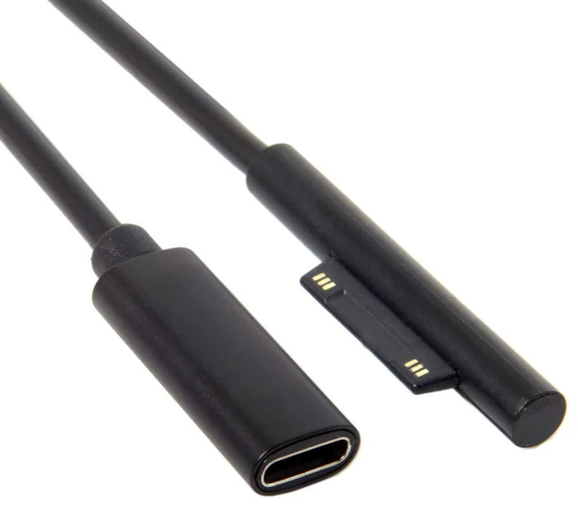 Alt view image 4 of 6 - AJMRTC DC 15V USB-C Type-C Female to Surface Charging Cable, Power Converter Cord for Surface Pro3 Pro4 Pro5 Pro6 & Surface Book Pro, Type-C Female Input to Microsoft Surface Laptop Power Cable