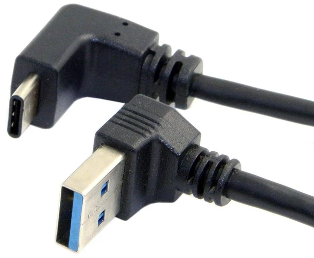 Alt view image 6 of 7 - AJMRTC USB 3.1 Type-C 90 Degree Down Angled (Up/Down Optional) to USB Type-A Male Data Cable 100cm, L-shaped Angled USB-C to A Male Cord for Mobile Phone, Tablet, Fast Data Sync and Charging