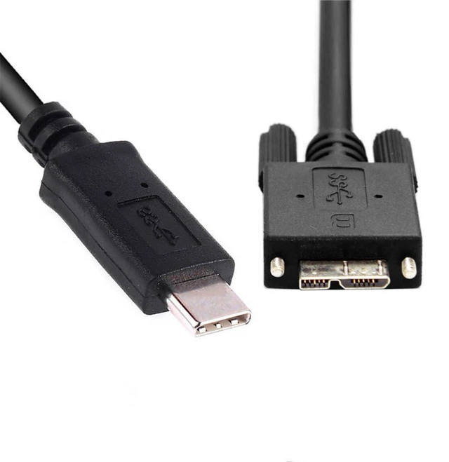 Alt view image 4 of 7 - AJMRTC 5Gbps USB-C Type-C Host to Micro USB3.0 Screw Mount Straight Cable, Shielded High Speed Data Cord with Locking Screws for Industrial Camera, Machine Vision and External Storage Devices