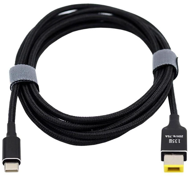 Main image of AJMRTC USB-C Type-C 135W PD Charging Cable to DC Rectangle 11.0*4.5mm Plug, 20V 6.25A Type-C PD Trigger Power Cord, Compatible with Lenovo Thinkpad X1 Legion Y7000P Laptop, PD Power Bank, Type-C Wall