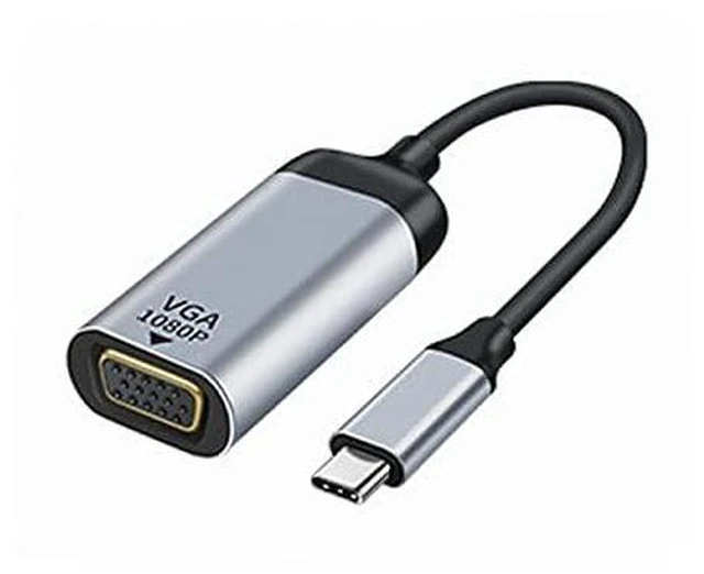 Alt view image 2 of 6 - AJMRTC USB-C Type C to VGA Adapter Cable, 1080P@60Hz Video Converter Cord, Type-C to VGA Display Dongle for Laptop, Tablet, Smartphone, Monitor, Projector, Full HD Video Mirror & Extend