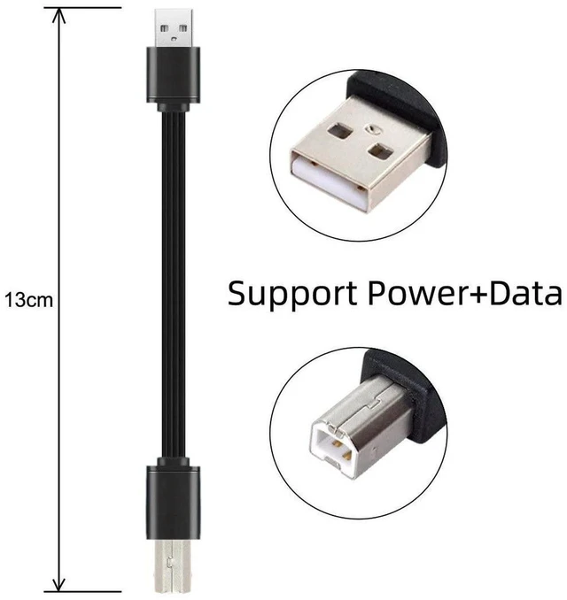 Alt view image 4 of 7 - AJMRTC 13cm USB 2.0 Type-A Male to Type-B Male Flat Slim FPC Data Cable, Flexible Thin FPC Ribbon Cord for Scanner, External Hard Disk, Printer, Low Profile Compact DIY Wiring Connection