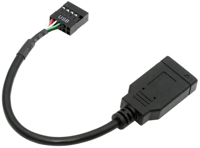 Main image of AJMRTC USB 2.0 9Pin Male to USB 3.1 Type E Key-A Female Front Panel Socket Extension Cable, 0.49FT Mainboard 9Pin Header Adapter Cord for PC Case Front Panel Connection