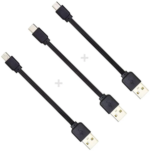 Alt view image 7 of 7 - AJMRTC 3Pcs/Lot 13cm USB2.0 Type-A to Mini USB, Micro USB & Type-C Male Flat Slim FPC Data Cable, Flexible Low Profile Ribbon Cord for FPV Drone, External Disk and Mobile Phone Compact Wiring