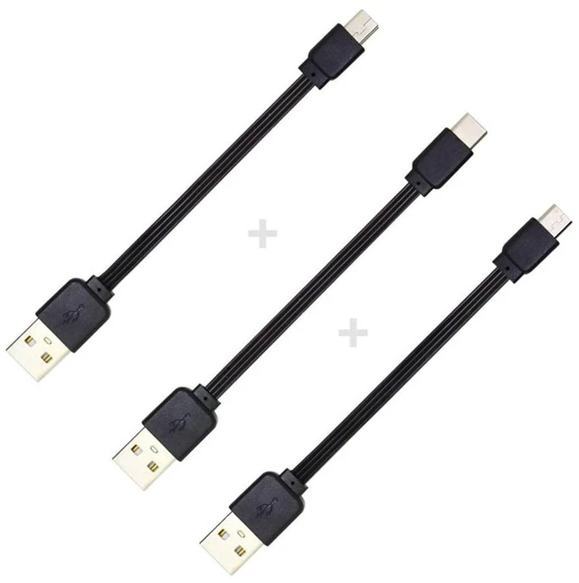 Alt view image 3 of 7 - AJMRTC 3Pcs/Lot 13cm USB2.0 Type-A to Mini USB, Micro USB & Type-C Male Flat Slim FPC Data Cable, Flexible Low Profile Ribbon Cord for FPV Drone, External Disk and Mobile Phone Compact Wiring