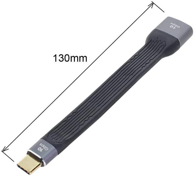 Alt view image 4 of 7 - AJMRTC USB 3.1 Type C Male Host to USB3.0 Type A Female OTG Cable, Flat Slim FPC Ribbon Cord, 10Gbps High Speed OTG Data Adapter for Laptop, Phone, Tablet, Flash Drive, External SSD, Mouse Keyboard