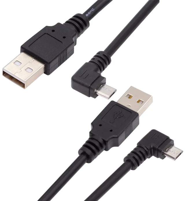 Alt view image 2 of 7 - AJMRTC Right & Left Angled 90 Degree Micro USB 5Pin to USB 2.0 Type A Cable, 20cm Dual Side Right Angle Data & Charging Cord, 480Mbps Sync Cable for Phone, Tablet, Camera, Power Bank, Bluetooth Speake