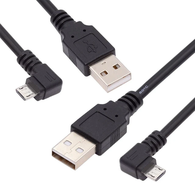 Alt view image 4 of 7 - AJMRTC Right & Left Angled 90 Degree Micro USB 5Pin to USB 2.0 Type A Cable, 20cm Dual Side Right Angle Data & Charging Cord, 480Mbps Sync Cable for Phone, Tablet, Camera, Power Bank, Bluetooth Speake