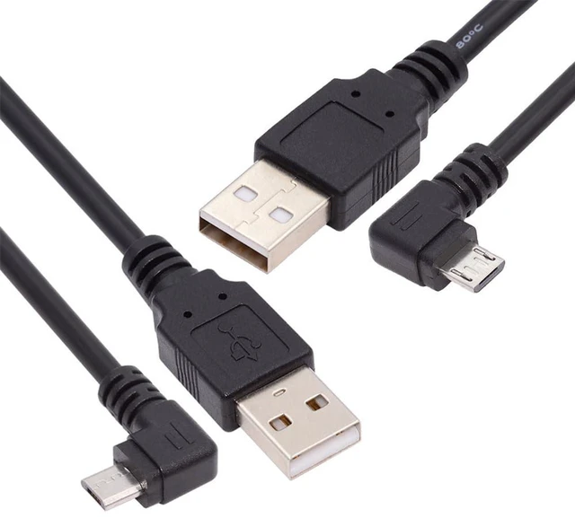 Alt view image 6 of 7 - AJMRTC Right & Left Angled 90 Degree Micro USB 5Pin to USB 2.0 Type A Cable, 100cm Optional Left/Right Angle Data & Charging Cord, 480Mbps Sync Cable for Phone, Tablet, Camera, Power Bank, Bluetooth