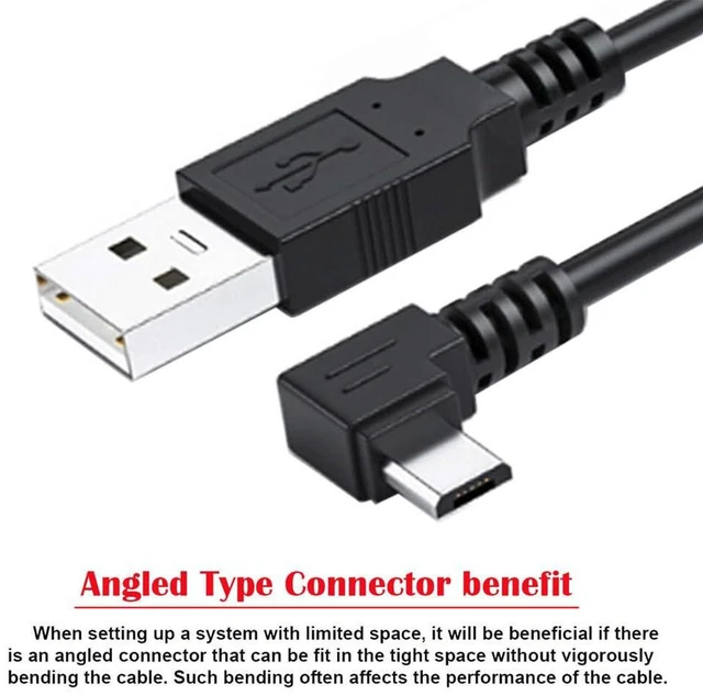 Alt view image 4 of 7 - AJMRTC USB 2.0 Type A to 5V Micro USB 5Pin Cable, Right Angled 90 Degree Power Charging & Data Sync Cord, 20cm Short Right Angle Cable for Phone, Tablet, Camera, Power Bank, Bluetooth Speaker, Micro
