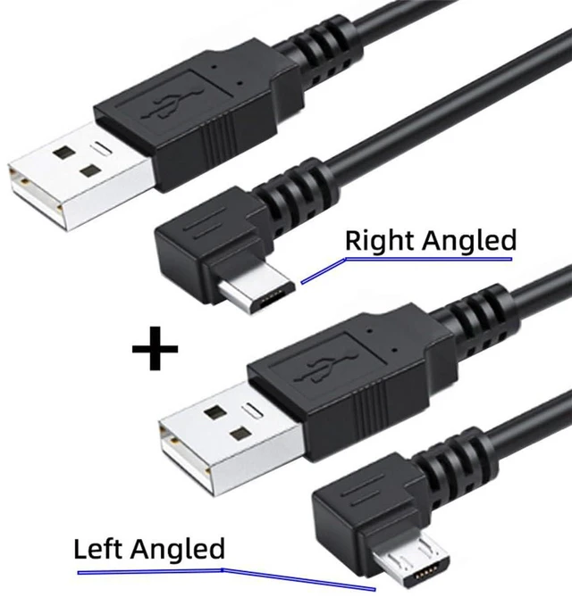 Alt view image 4 of 7 - AJMRTC USB 2.0 Type A to 5V Micro USB 5Pin Cable, Left & Right Angled 90 Degree Power Charging & Data Sync Cord,20cm Short Angle Cable for Phone, Tablet, Camera, Power Bank, Bluetooth Speaker, Micro