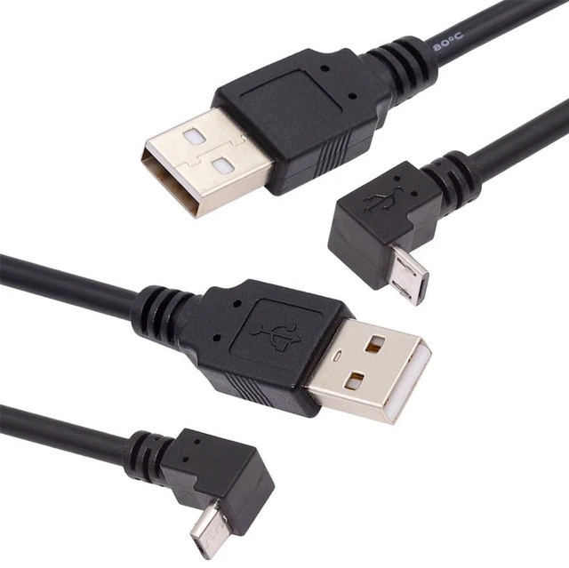 Alt view image 2 of 7 - AJMRTC Up & Down Angled 90 Degree Micro USB 5Pin to USB 2.0 Type A Cable, 100cm Optional Up/Down Angle Data & Charging Cord, 480Mbps Sync Cable for Phone, Tablet, Camera, Power Bank, Bluetooth Speaker
